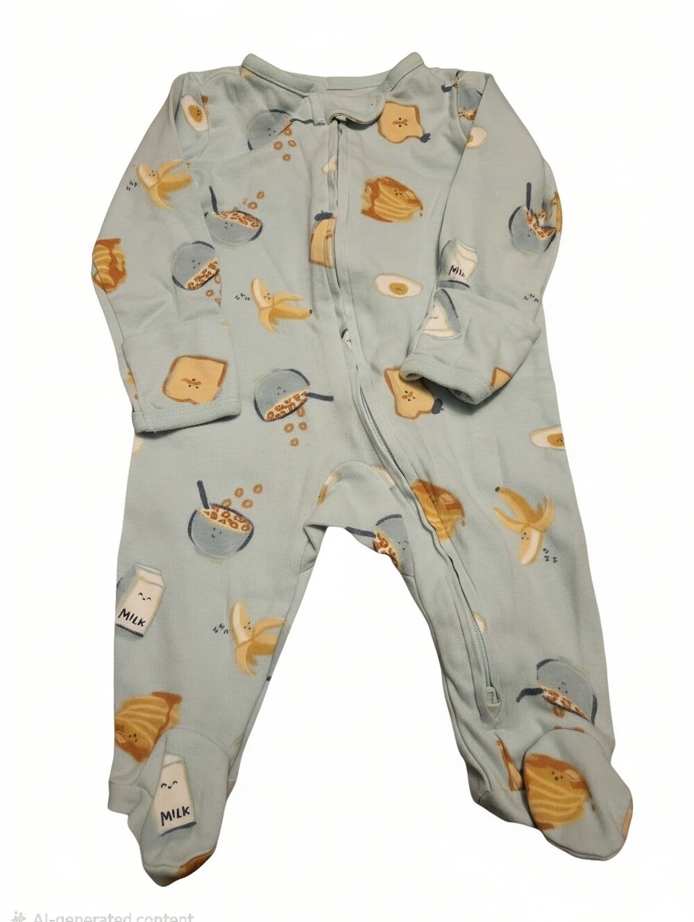 Carter's Light Blue Breakfast Print Footed Sleeper